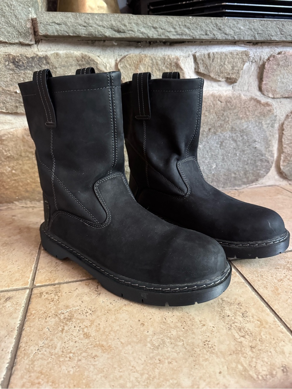 NWT Herman Survivors Size 12 Men's Black Work Boots SteelToe Leather